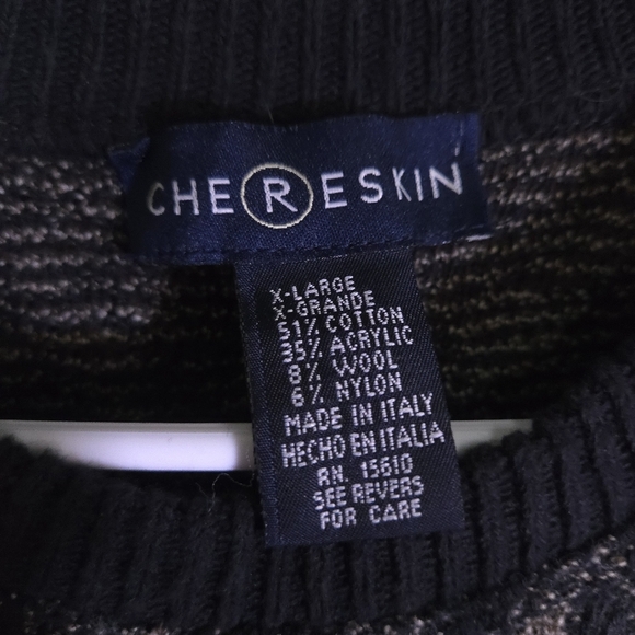 Vintage 80s Chereskin Geometric Wool Blend Sweater‎ Mens Size XL Made In Italy - Picture 2 of 10